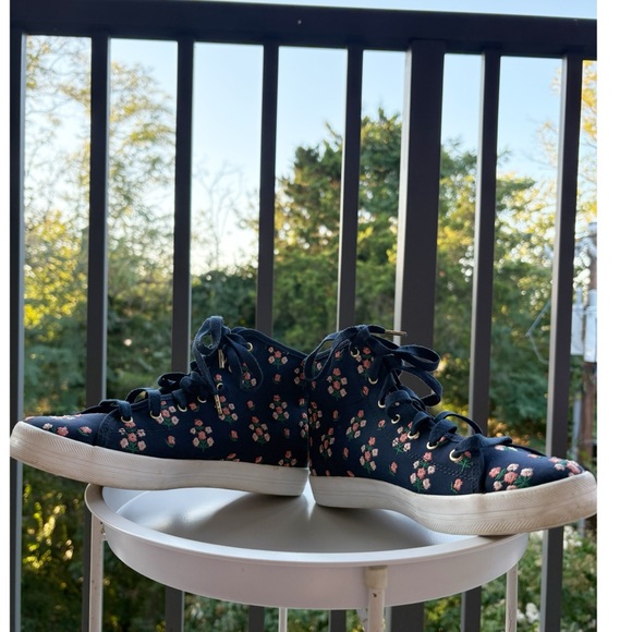 Keds x Rifle Paper Co Navy Blue Floral High Top Sneakers - Picture 3 of 6